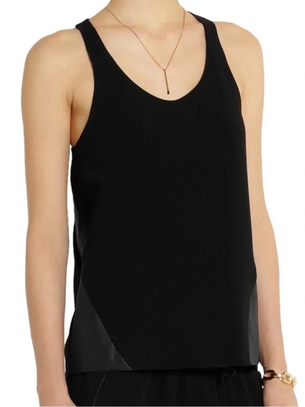 Rag & Bone Chieftain Sleeveless Shirt- Size S Genuine Calfskin Black